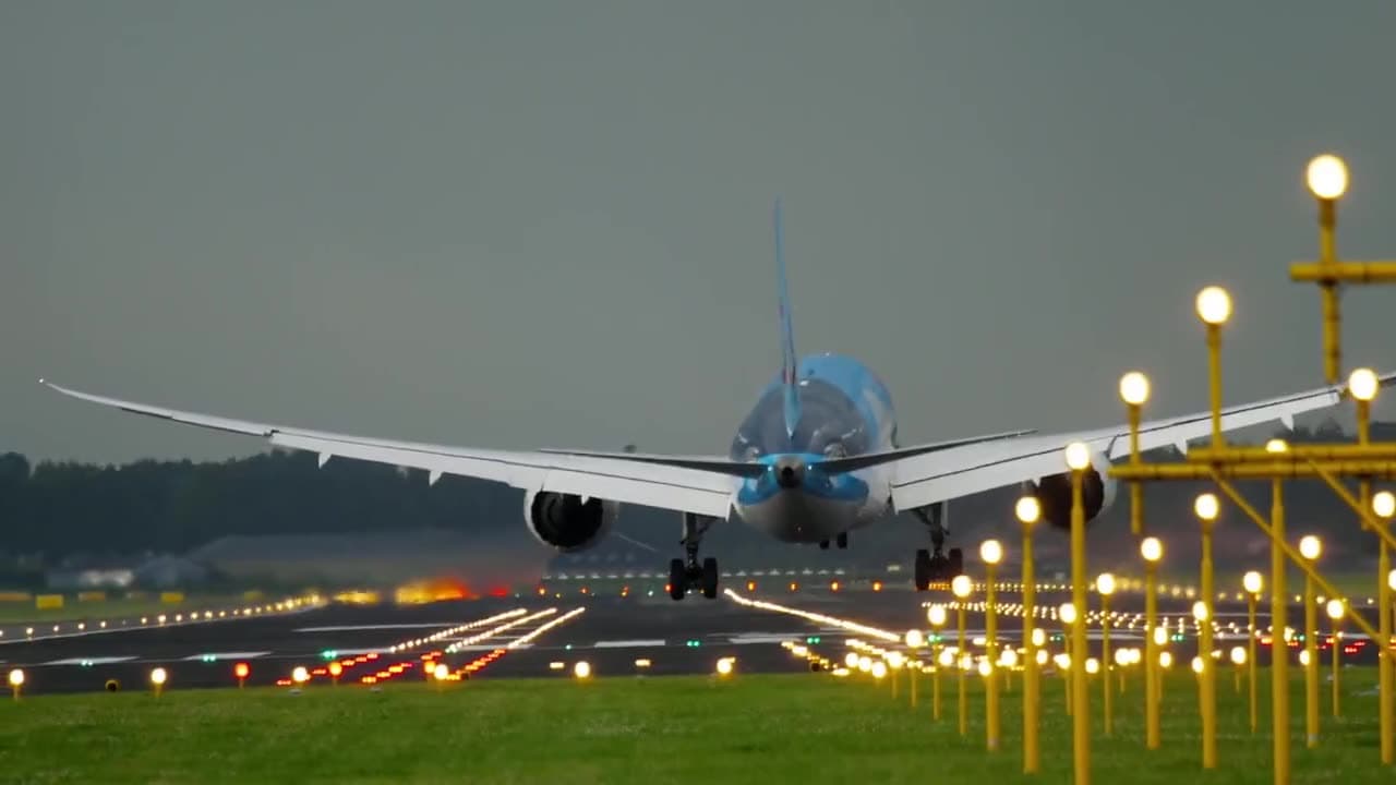 Aircraft arriving at the airport